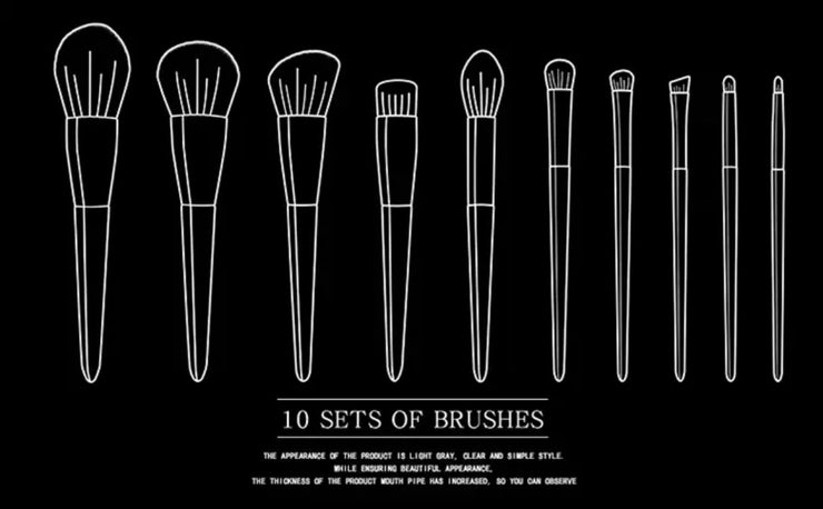 10pcs MAKEUP BRUSH SET